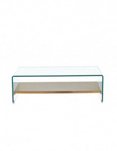 Mesa POITIERS, baja, estante, cristal, 110x55 cms 2