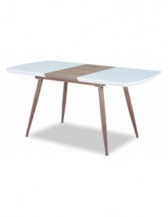 Mesa SOHAIL, extensible, metal, madera, cristal,140 ~...