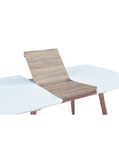 Mesa SOHAIL, extensible, metal, madera, cristal,140 ~ 180x80 cms