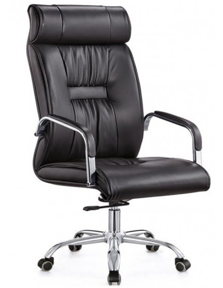 Sillón de oficina FLANDES, alto, regulación de altura, basculante, similpiel negra