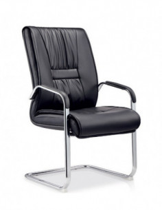 Sillón de oficina FLANDES, fijo de patín, cromado,...