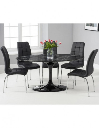 Mesa TUL, oval, fibra de vidrio, mármol negro...