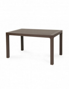 Mesa TROPICAL, ratán, polipropileno marrón chocolate, 150... 2