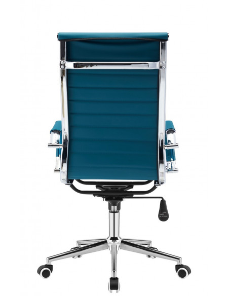 Sillón de oficina RICKY, alto, regulación de altura, basculante, similpiel turquesa