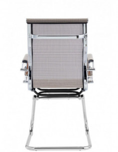 Sillón de oficina PRAGA, fijo, cromado, malla marrón 2