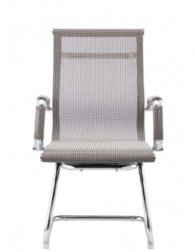 Sillón de oficina PRAGA, fijo, cromado, malla...