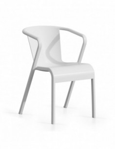 Sillón LUGO, apilable,  polipropileno blanco*