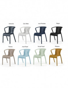 Sillón LUGO, apilable,  polipropileno blanco* 2