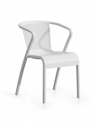 Sillón TUI, apilable,  polipropileno blanco*