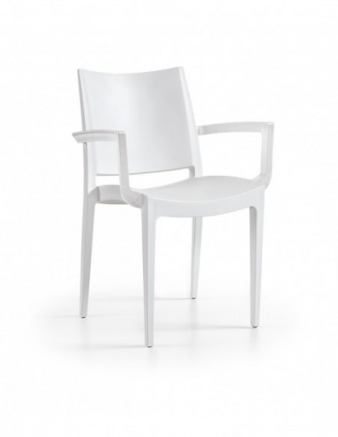 Sillón BEYBE, apilable, polipropileno blanco