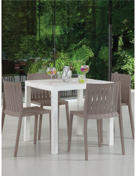 Mesa ODYSSEY, polipropileno blanco, 80 x 80 cms