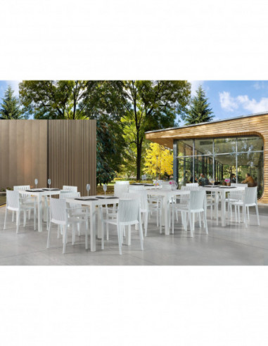 Mesa ODYSSEY, polipropileno blanco, 80 x 80 cms