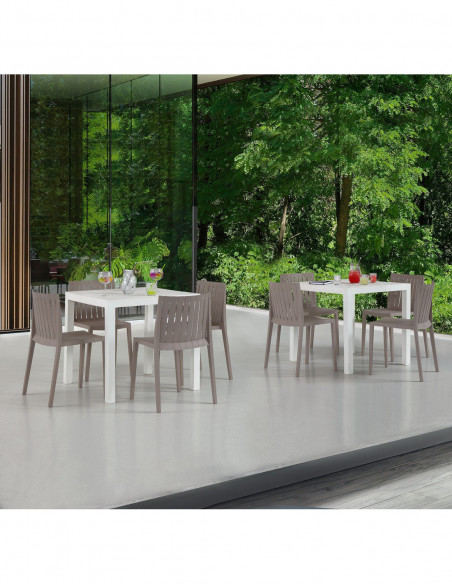 Mesa ODYSSEY, polipropileno blanco, 80 x 80 cms