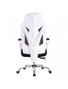 Sillón de oficina GRAZ, blanco, alto, malla y tejido negro 2