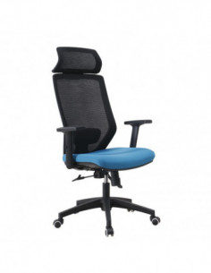 Sillón de oficina CLAYTON, negro, malla negra, tejido...