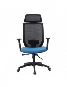 Sillón de oficina CLAYTON, negro, malla negra, tejido... 2