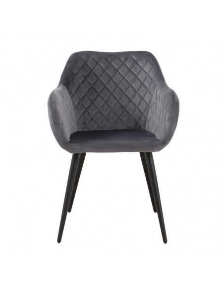 Sillón ROLANDO, metal, tapizado velvet 21 gris oscuro