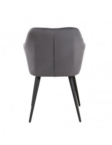 Sillón ROLANDO, metal, tapizado velvet 21 gris...