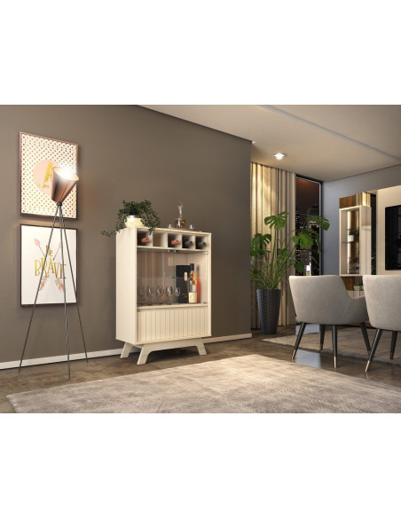 Vitrina BREST, cristal, blanco roto