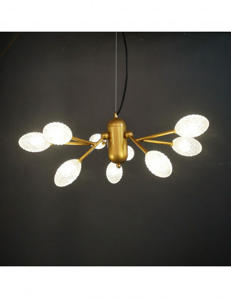 Lámpara URANO, colgante, metal, acrílica, 9 luces