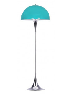 Lámpara VEYPA, de pie, metal, cromada, turquesa