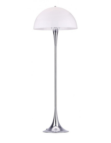 Lámpara VEYPA, de pie, metal, cromada, blanca