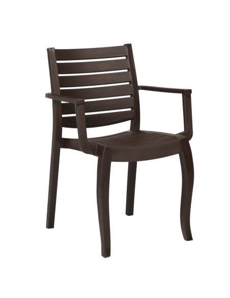 Sillón ZOILO, apilable, polipropileno marrón chocolate