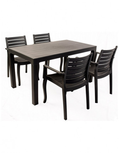 Sillón ZOILO, apilable, polipropileno marrón...