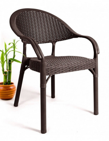 Sillón TORREMOLINOS, apilable, polipropileno marrón chocolate
