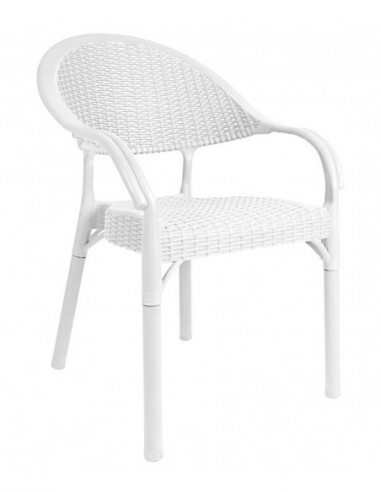 Sillón TORREMOLINOS, apilable, polipropileno blanco