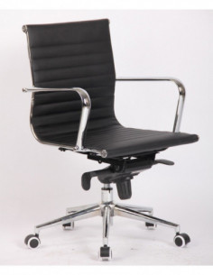 Sillón de oficina JOWY NEW, giratorio, similpiel negra