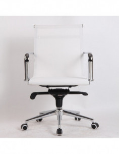 Sillón de oficina MAX NEW, giratorio, malla blanca 2