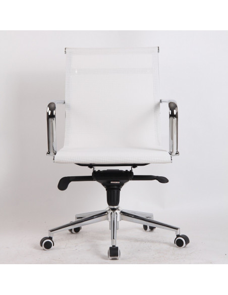 Sillón de oficina MAX NEW, giratorio, malla blanca