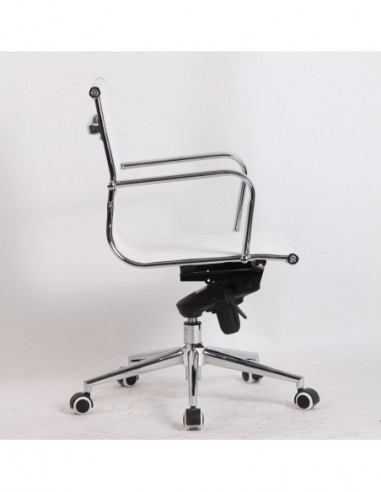 Sillón de oficina MAX NEW, giratorio, malla blanca