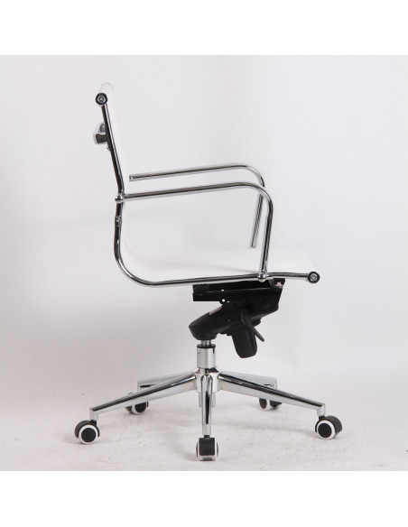 Sillón de oficina MAX NEW, giratorio, malla blanca