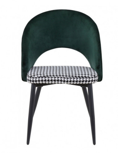 Silla CLEO, metal, tapizado verde con pata de...