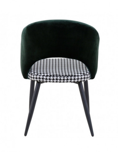 Silla CLEO, metal, tapizado verde con pata de...