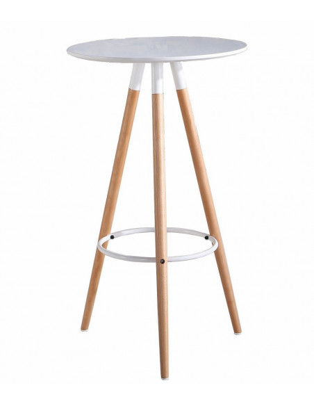 Mesa OTILIA NEW, alta, madera, tapa blanca de 60 cms