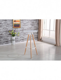 Mesa OTILIA NEW, alta, madera, tapa blanca de 60 cms 2