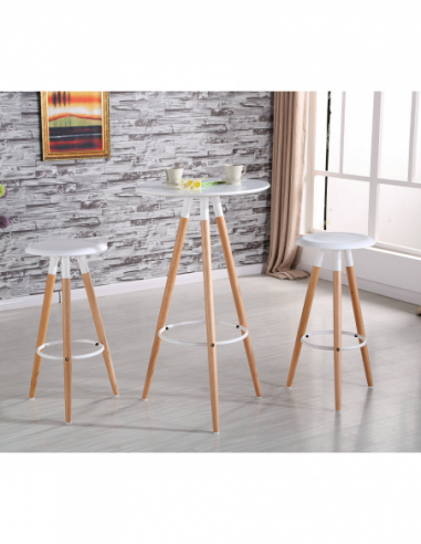 Mesa OTILIA NEW, alta, madera, tapa blanca de...