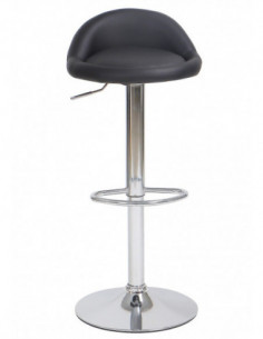 Taburete ALIVERI, cromado, similpiel negra 2