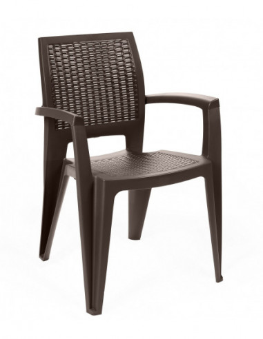 Sillón CAROL, apilable, polipropileno chocolate