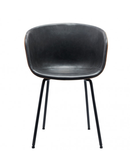 Sillón MISSOURI, metal, similpiel cuero marrón y negro