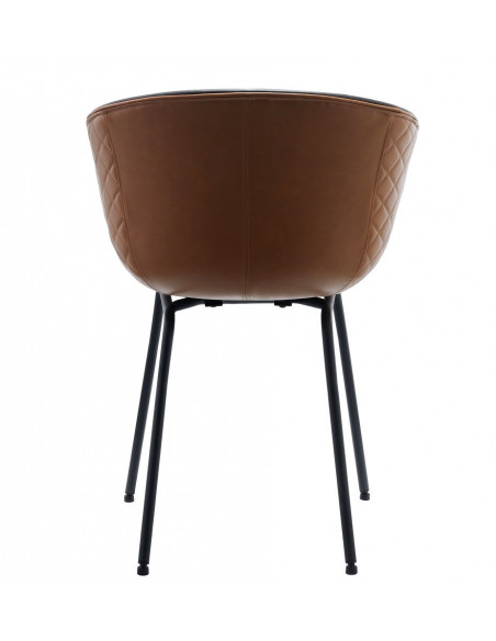 Sillón MISSOURI, metal, similpiel cuero marrón y negro