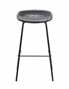 Taburete MISSOURI, metal, similpiel cuero marrón y negro 2