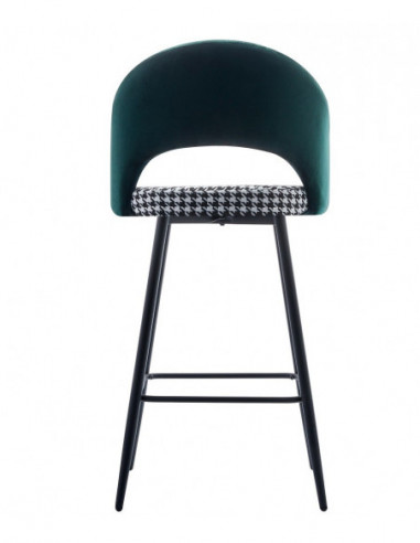 Taburete CLEO, metal, tapizado verde con pata...