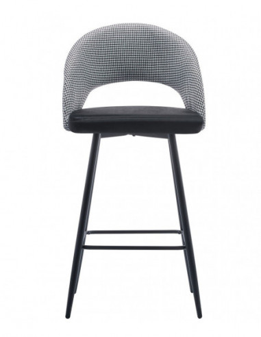 Taburete CLEO, metal, tapizado pata de gallo...