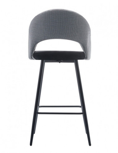 Taburete CLEO, metal, tapizado pata de gallo...