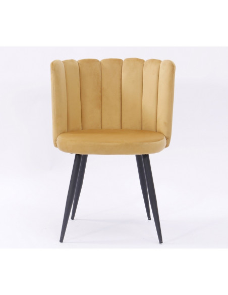 Silla RAMSÉS, metal, tapizado velvet amarillo