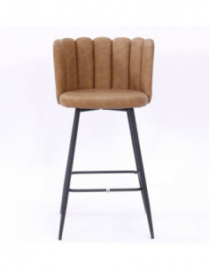 Taburete RAMSES, metal, tapizado similpiel marrón claro 2